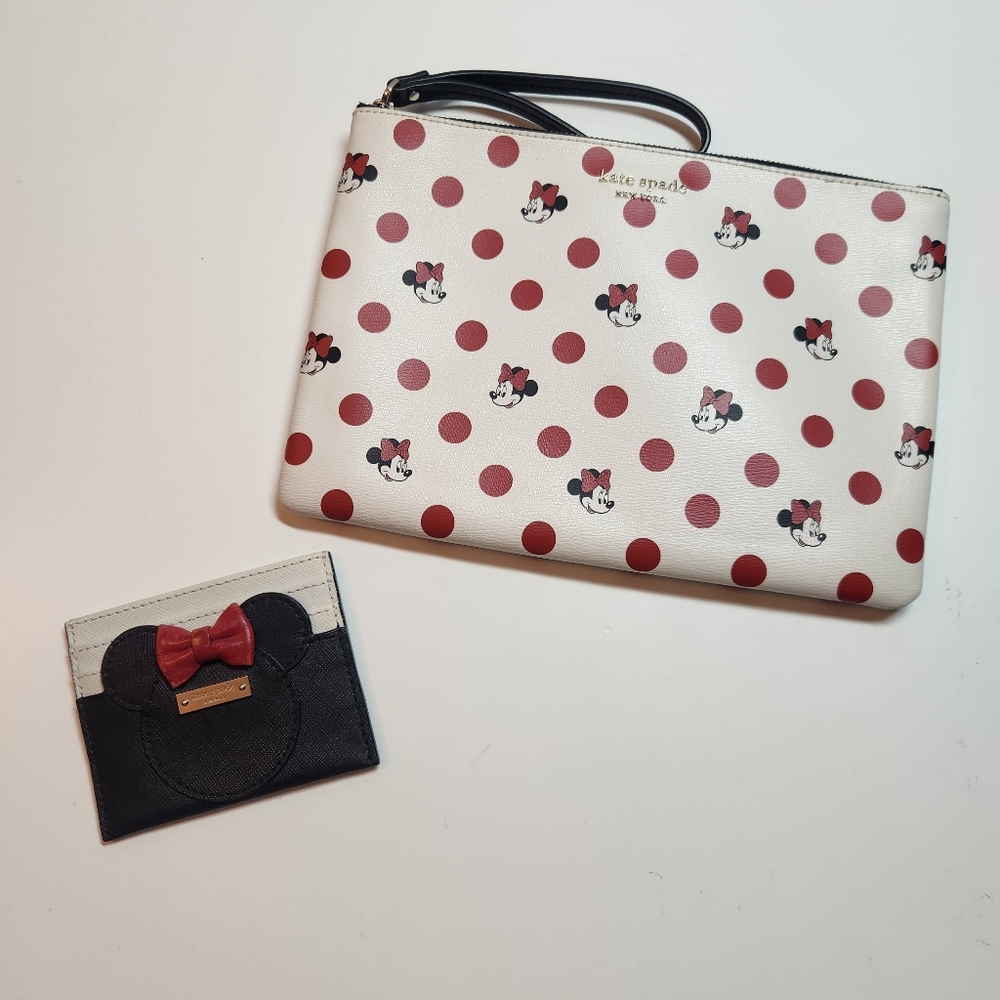 Kate Spade X  Disney Parks Minnie Mouse Writlet And Card Holder